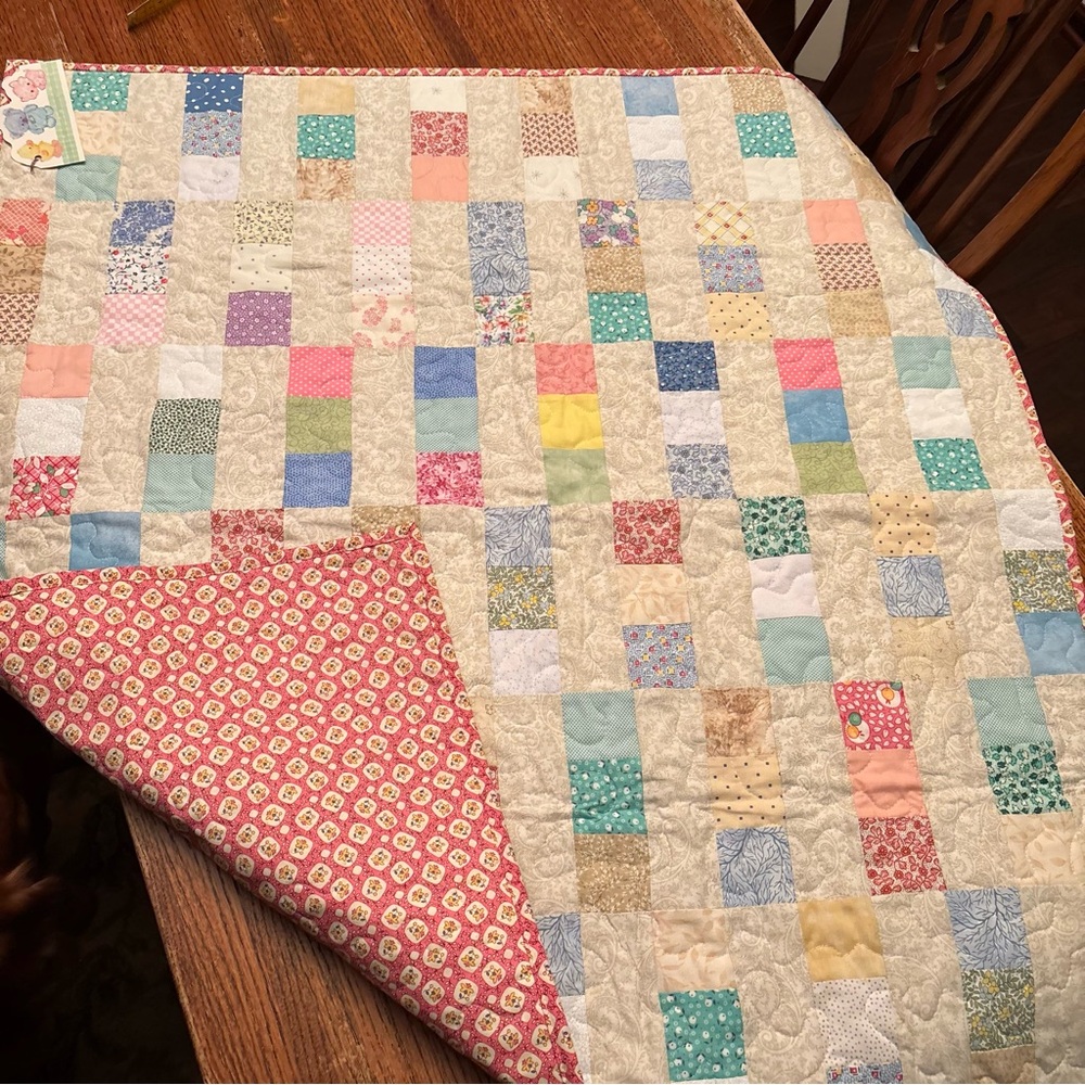 Brand New Patchwork Quilt with Multicolor Squares